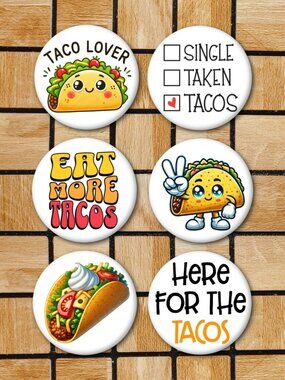 Funny Taco Fridge Magnets Set Of 6 Metal Magnets For Home Office Kitchen School